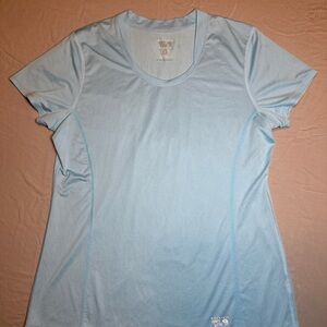 Mountain Hardwear Lightweight Performance Women XL Short Sleeve Shirt Light Blue